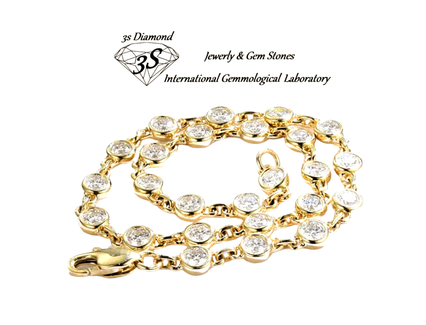 bracciale in oro giallo 18k e 25 diamanti naturali 2,50ct