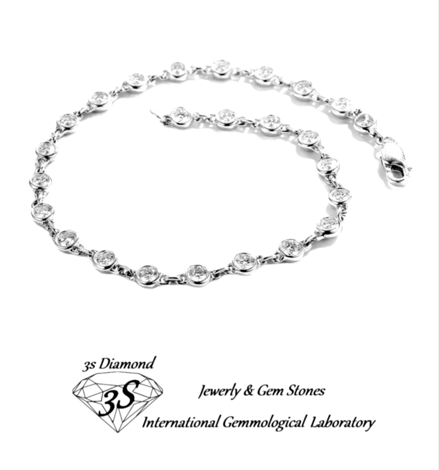 bracciale in oro giallo 18k e 25 diamanti naturali 2,50ct
