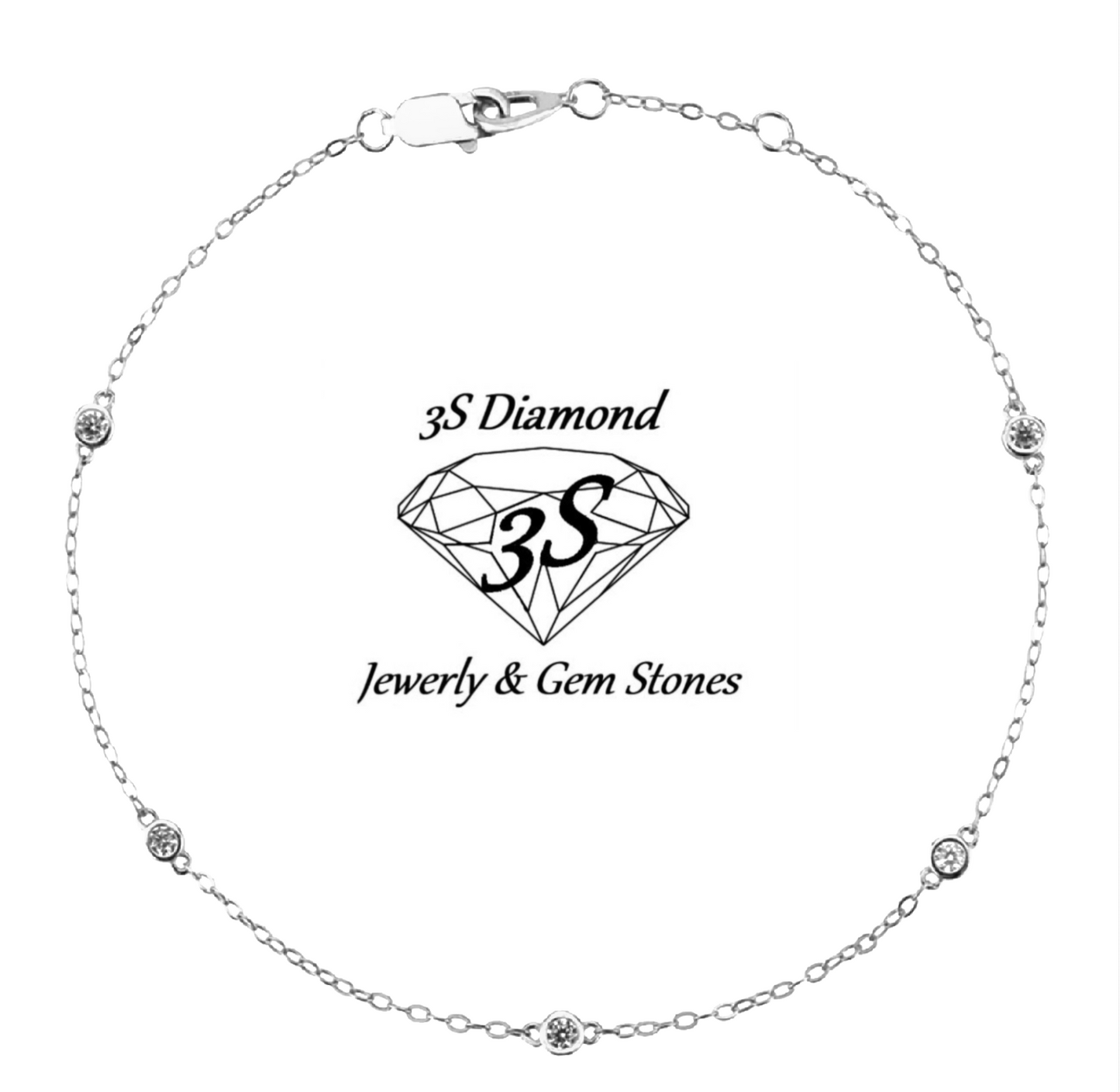 bracciale in oro bianco anche giallo con 5 diamanti naturali 0,50ct