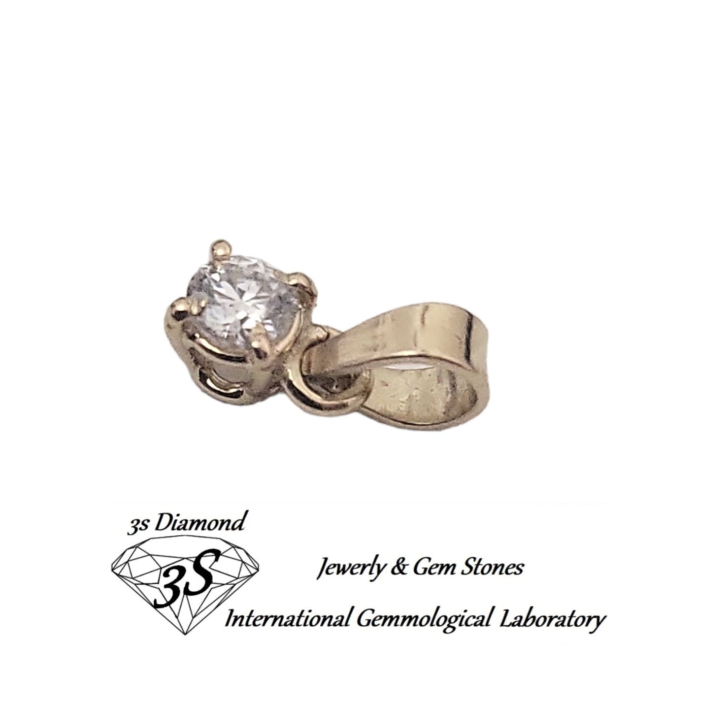 ciondolo pendente punto luce in oro giallo 18k e diamanti naturale 0,15 ct