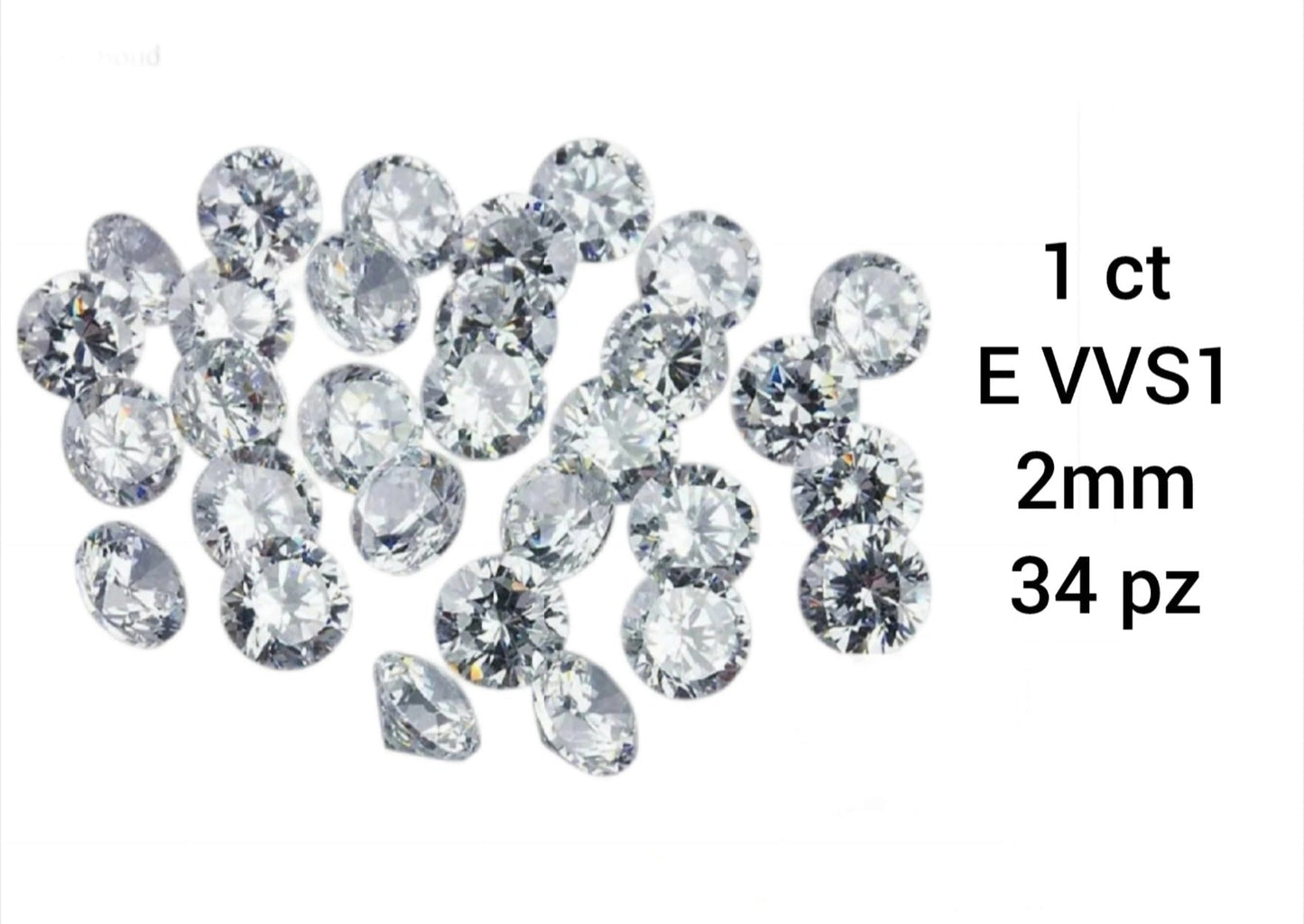 lotto 3 pezzi diamante naturale da 0.05 ct 0.10 ct 0.15 ct colore D VVS1
