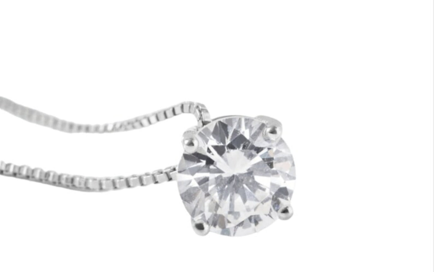 ciondolo punto luce certificato HRD in oro bianco diamante naturale 0,31 ct