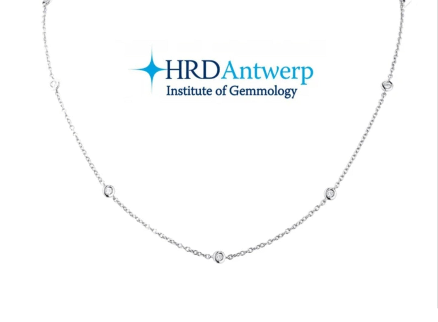 collana certificato HRD IN oro bianco con 7 diamanti naturali 0,77 ct
