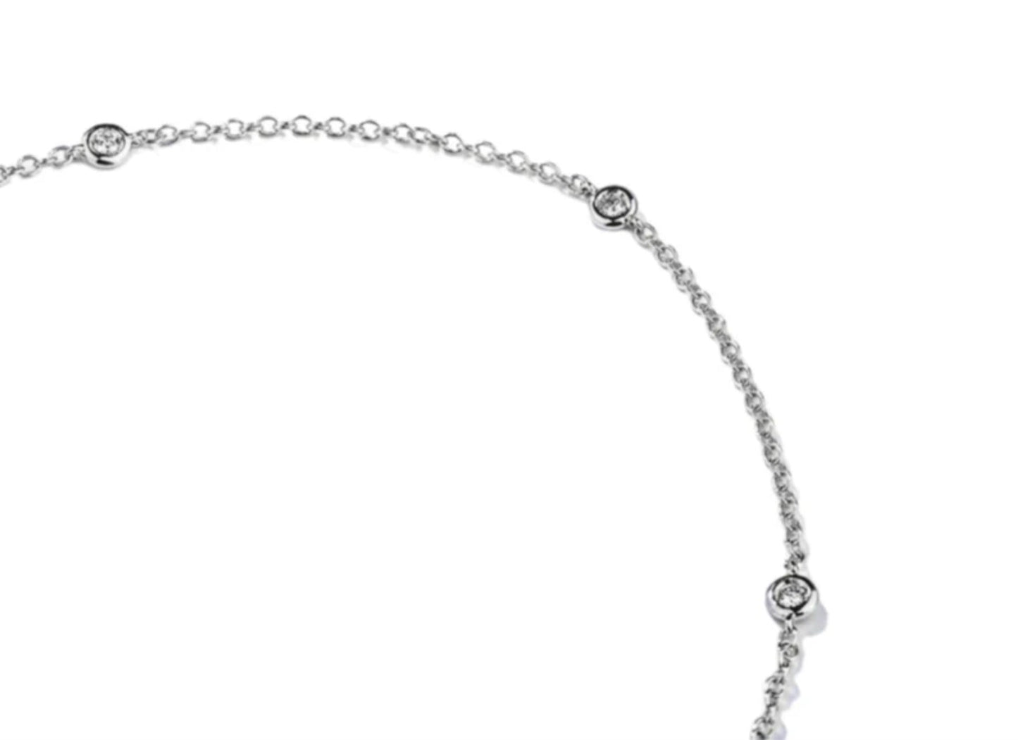collana certificato HRD IN oro bianco con 7 diamanti naturali 0,77 ct