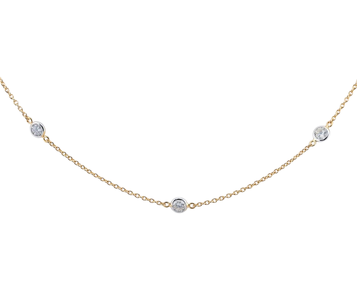 Collana in oro giallo 18k e diamanti naturali 1.40 ct
