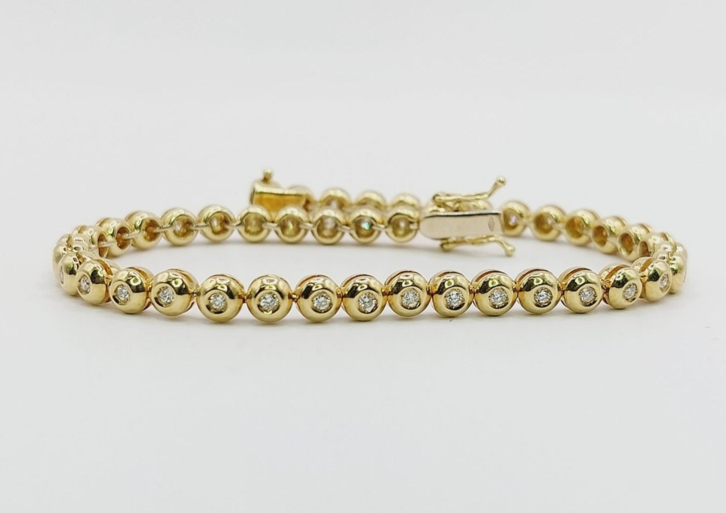bracciale tennis a cipollina in oro bianco 18k e diamanti naturali 5,00ct