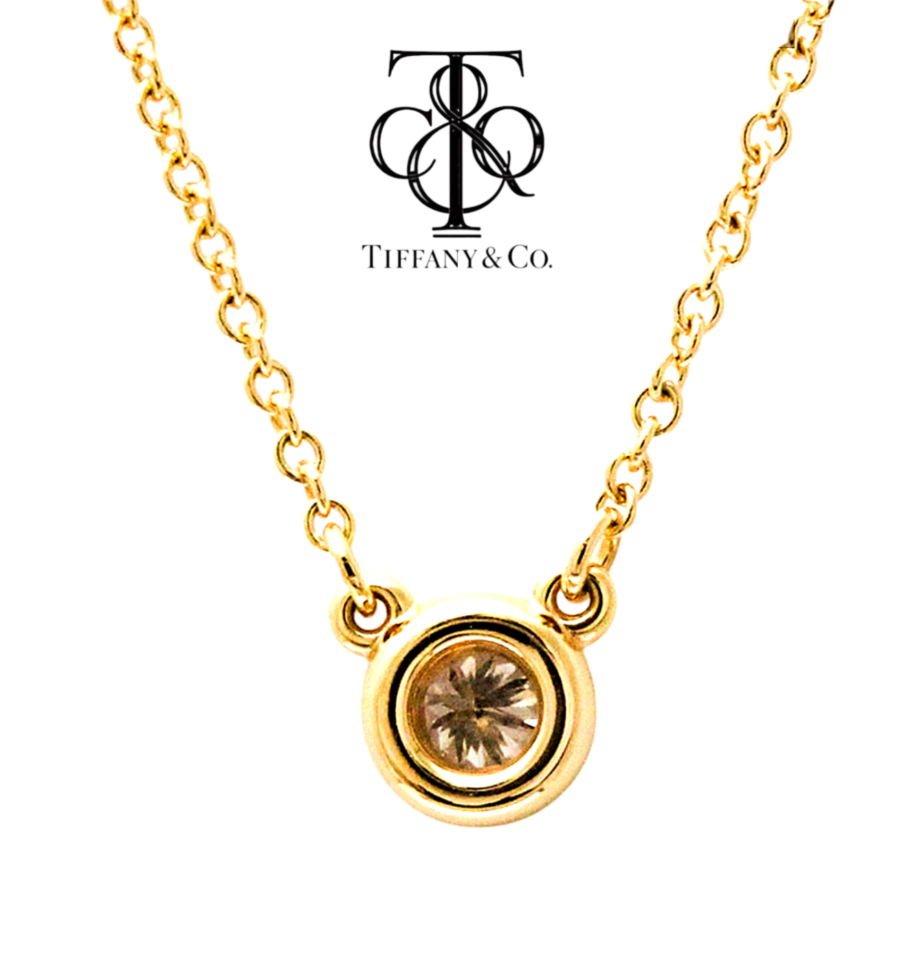 Collana tiffany & co in oro e diamanti naturali 0.35ct