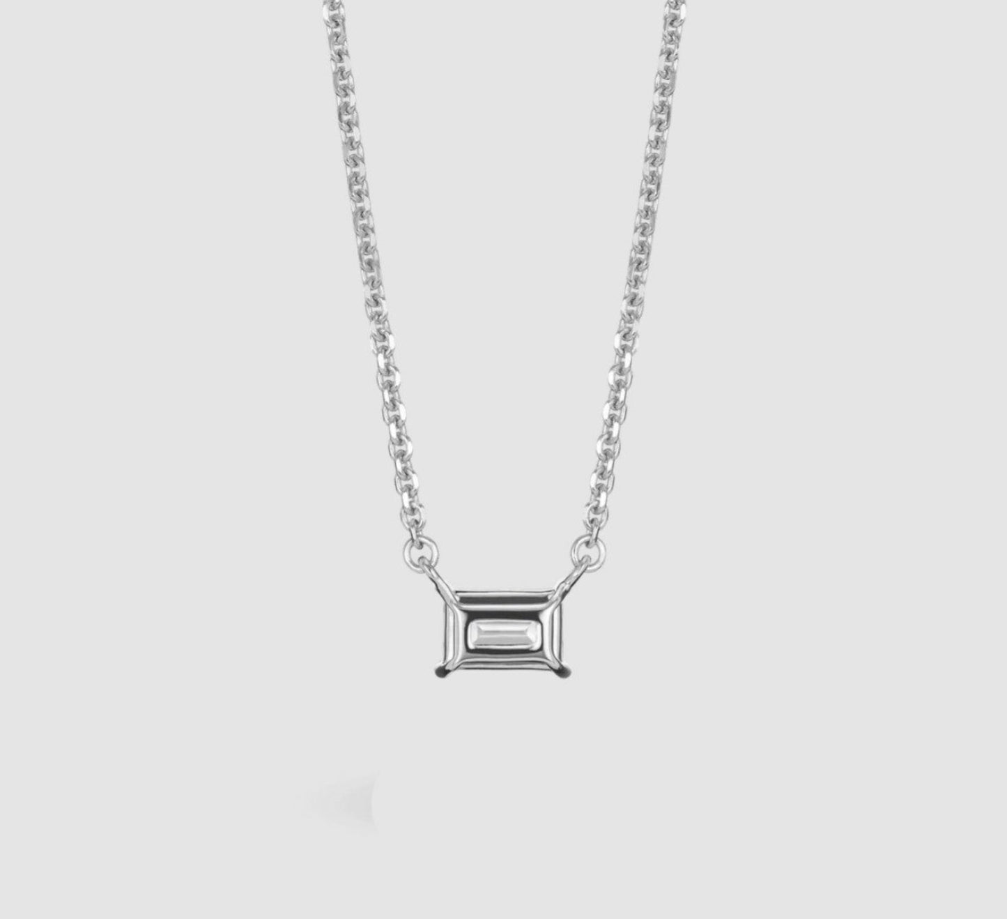 Collana punto luce in oro e diamante naturale smeraldo 0.45ct