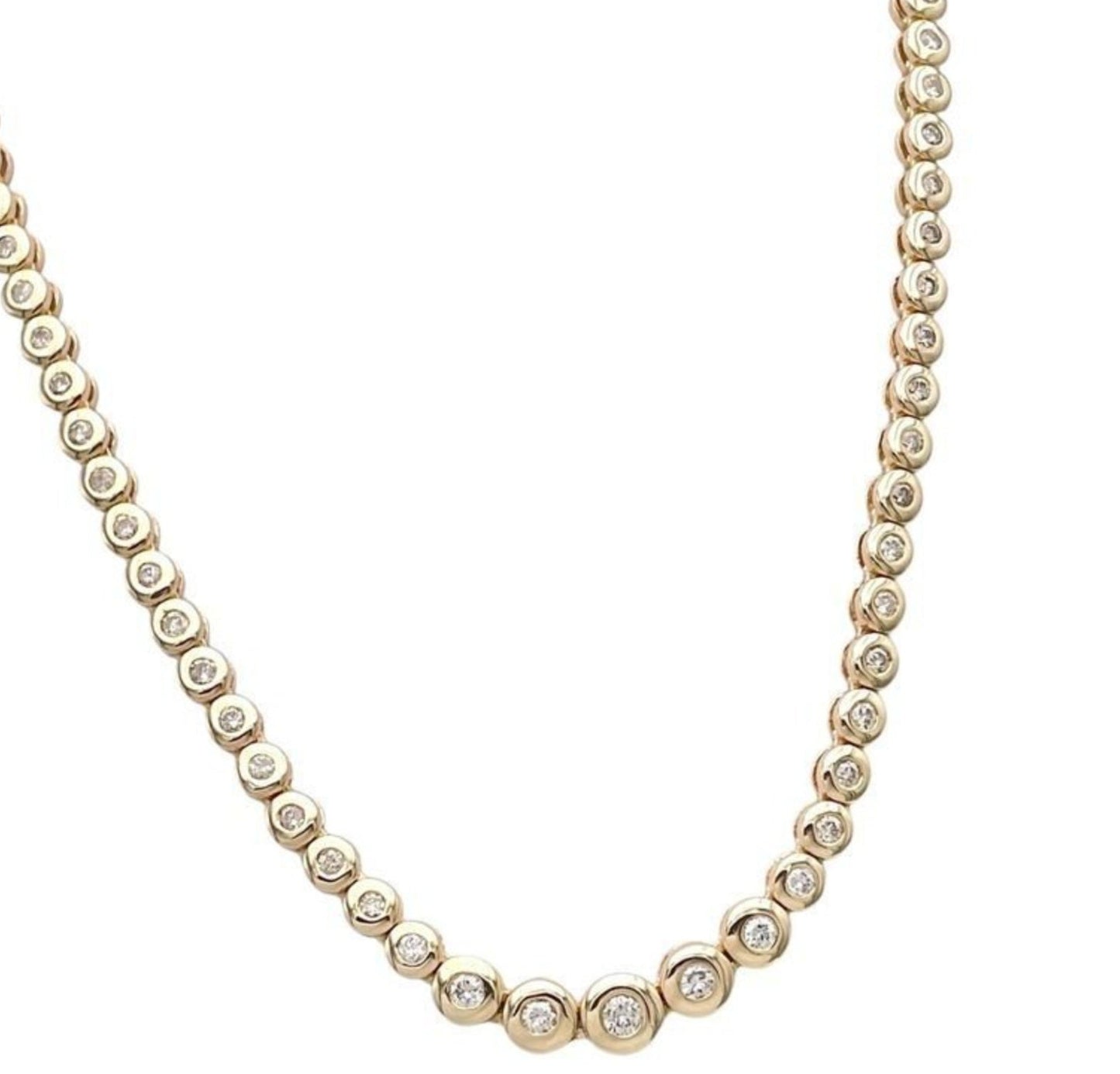 Collana collier tennis a cipollina in oro e diamanti naturali 6.40ct