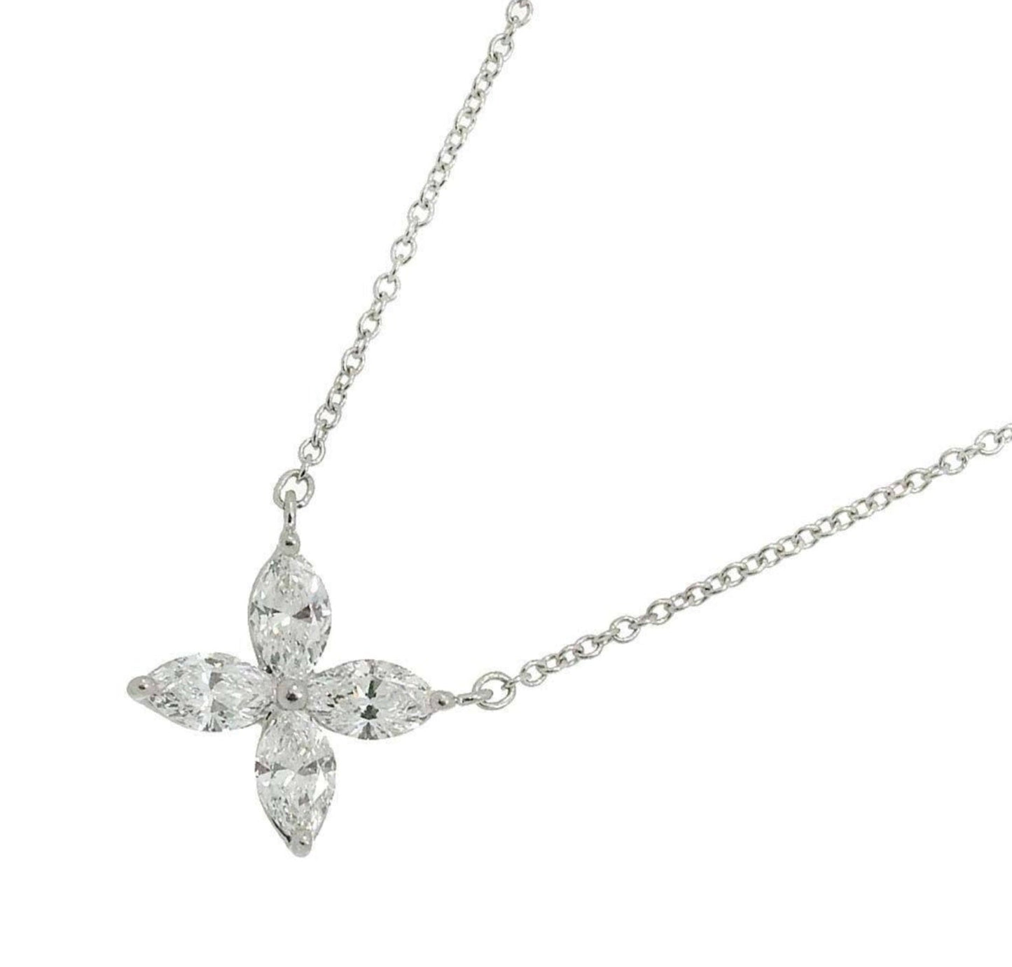 Collana in oro bianco 18k e diamanti naturali marquise 1.20ct