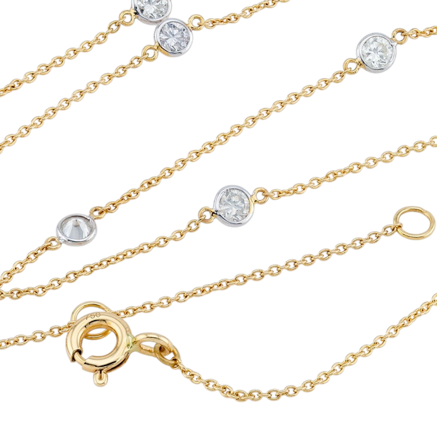 Collana in oro giallo 18k e diamanti naturali 1.40 ct