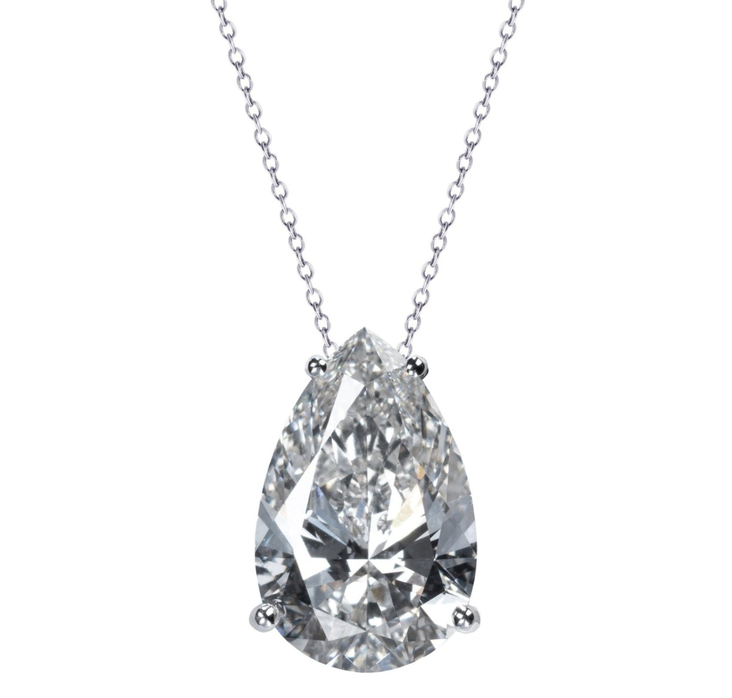 Collana in oro 18k e diamante naturale pera certificato IGI 1.00ct D IF