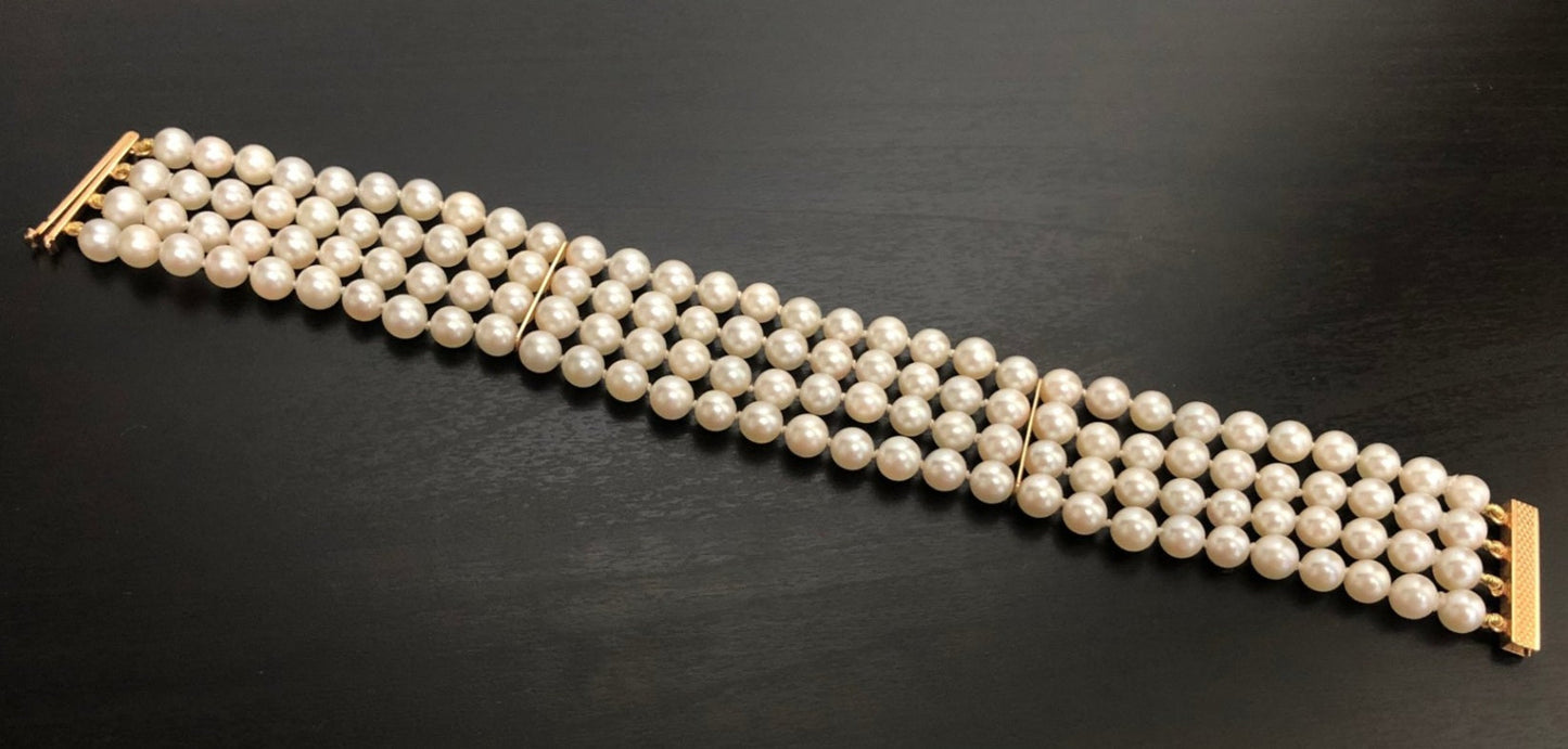 Bracciale in oro 18k e perle naturale akoya