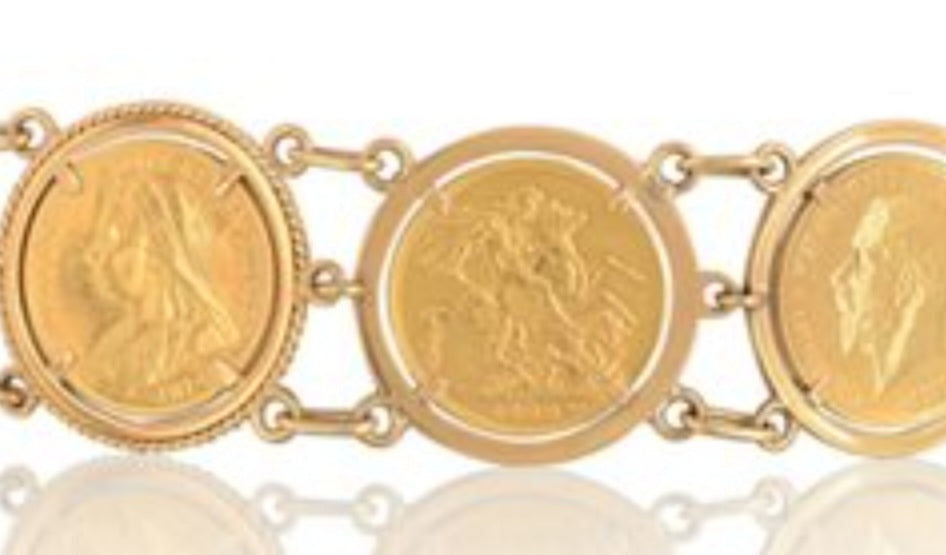 Bracciale in oro giallo con 7 sterline 22k