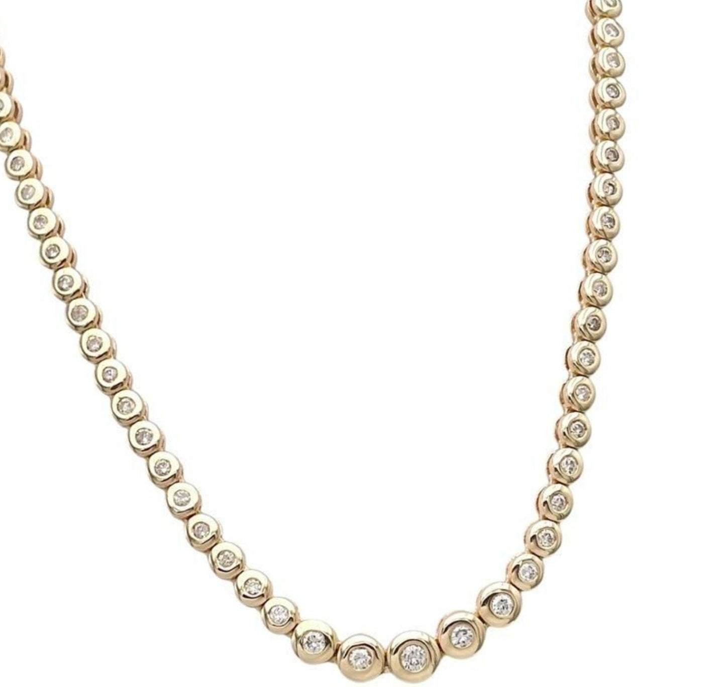 Collana collier tennis a cipollina in oro e diamanti naturali 6.40ct