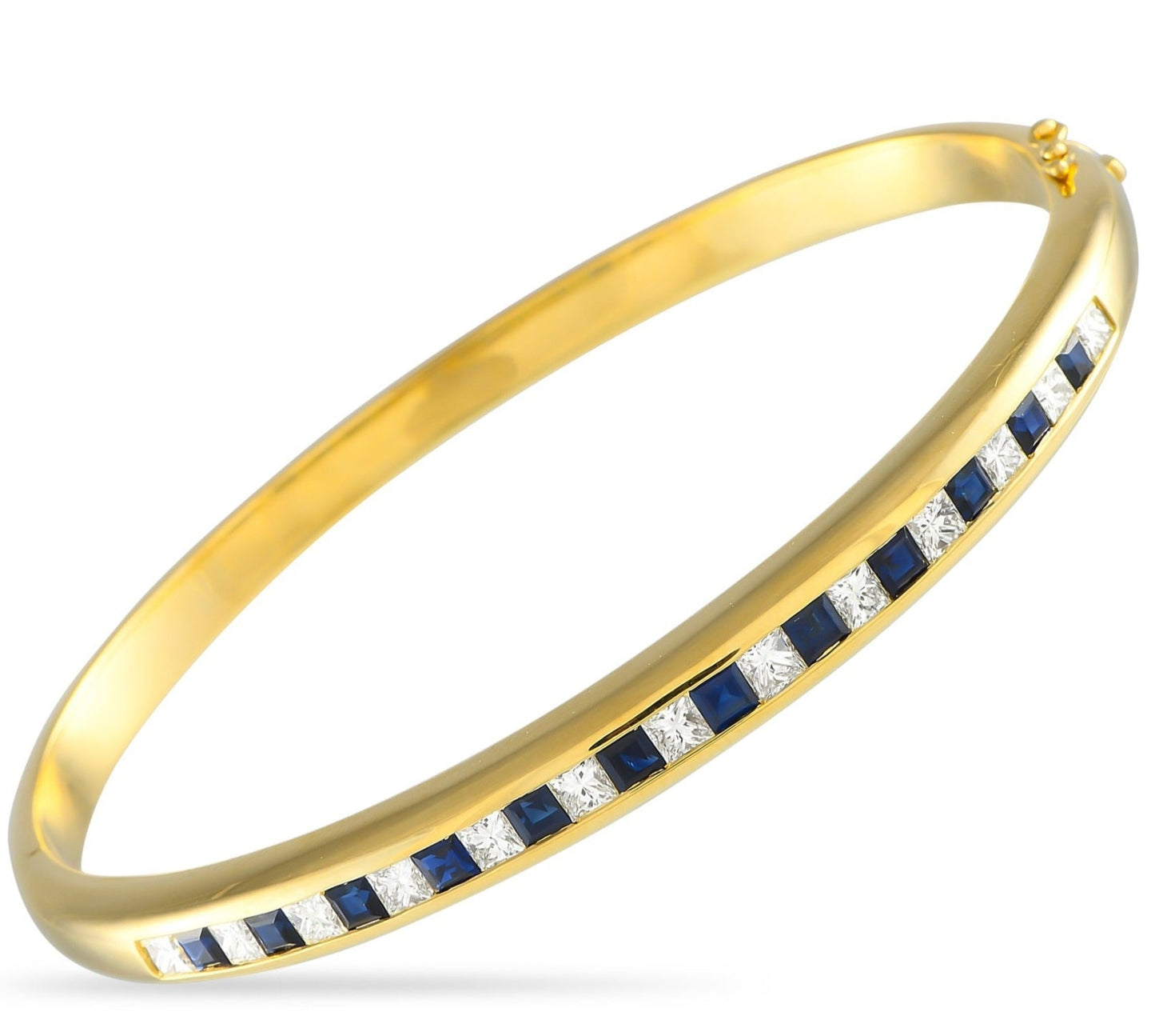 Bracciale - 18 carati Oro giallo, con diamanti e zaffiri naturali