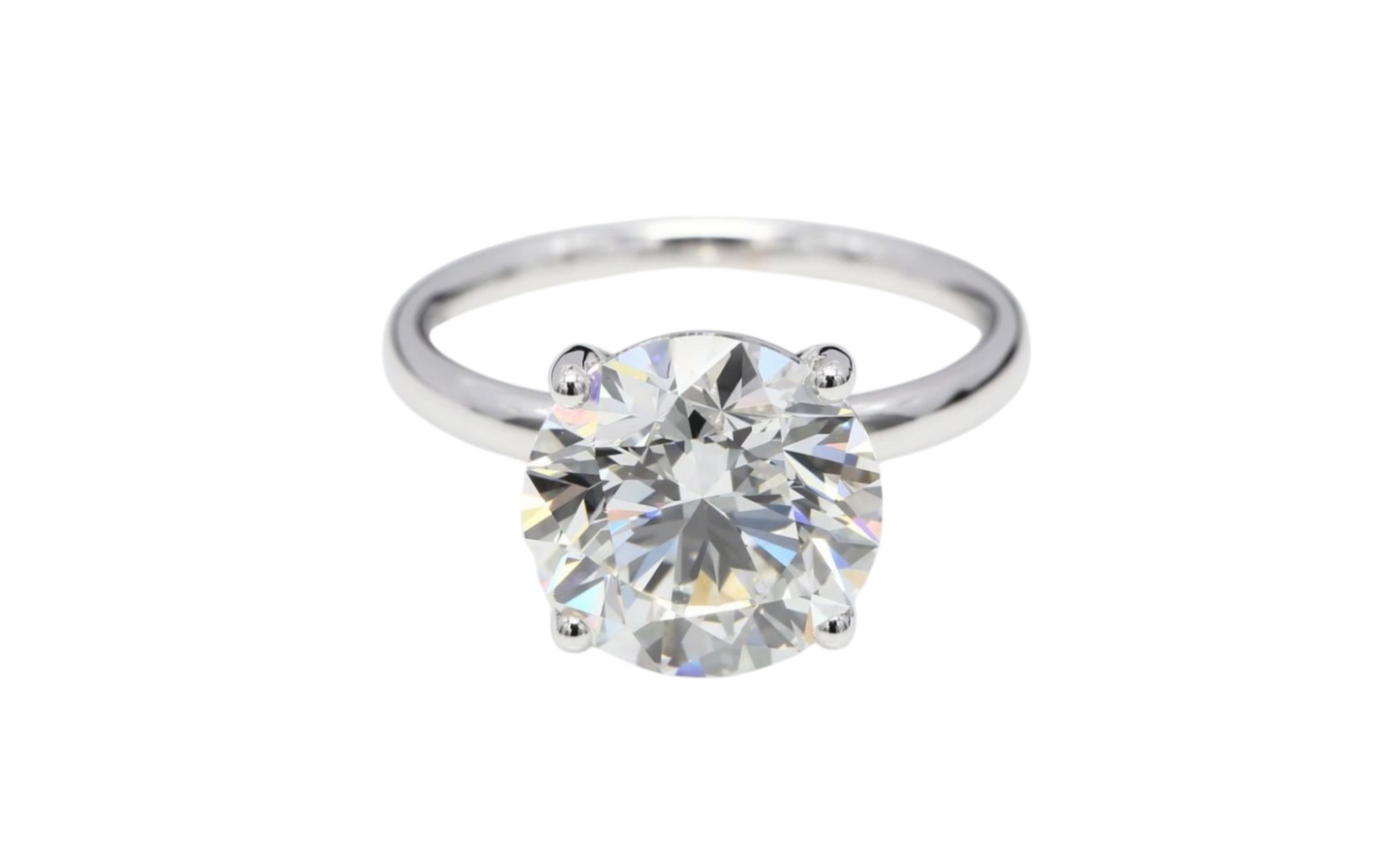 Anello solitario in oro bianco 18k e diamante naturale da 2.02 ct. D IF