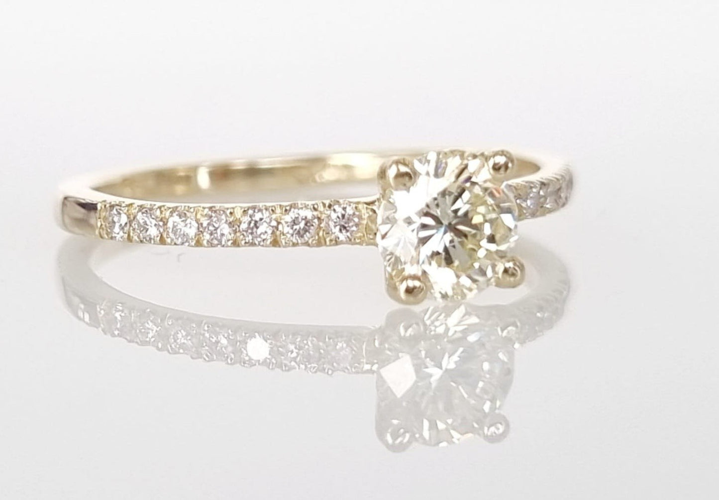 Anello di fidanzamento - 18k giallo - 1.29ct. tw. Diamante (Naturale)