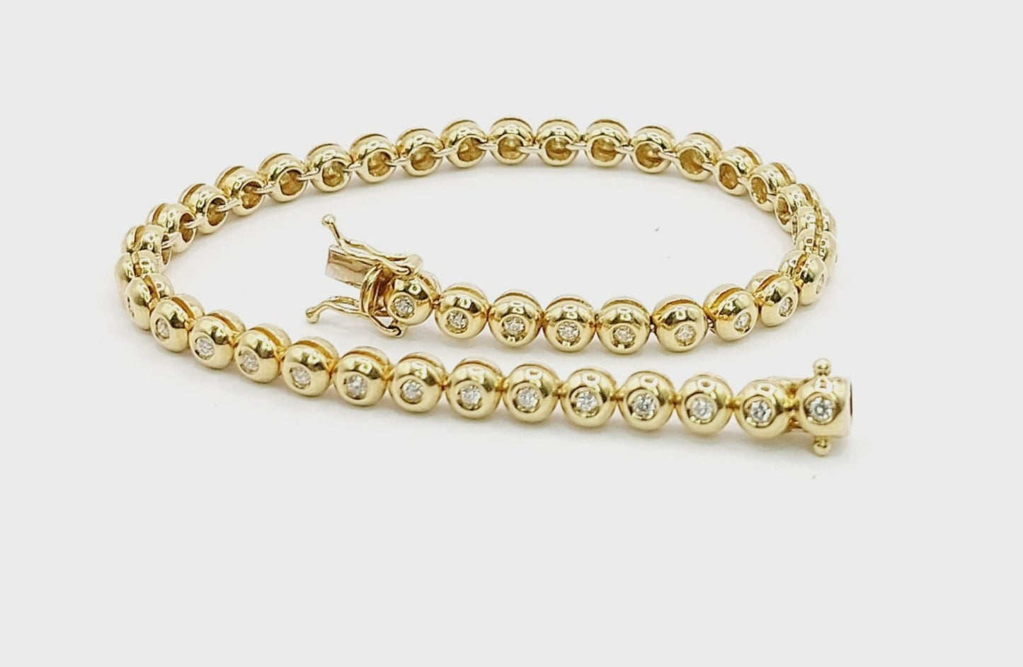 bracciale tennis a cipollina in oro bianco 18k e diamanti naturali 3,80ct