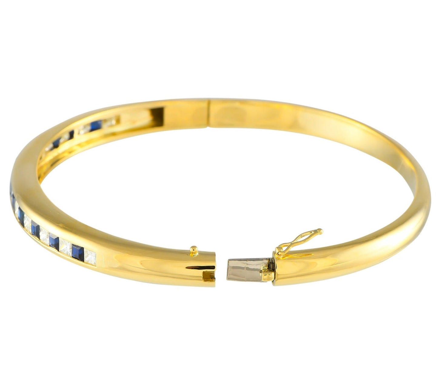 Bracciale - 18 carati Oro giallo, con diamanti e zaffiri naturali