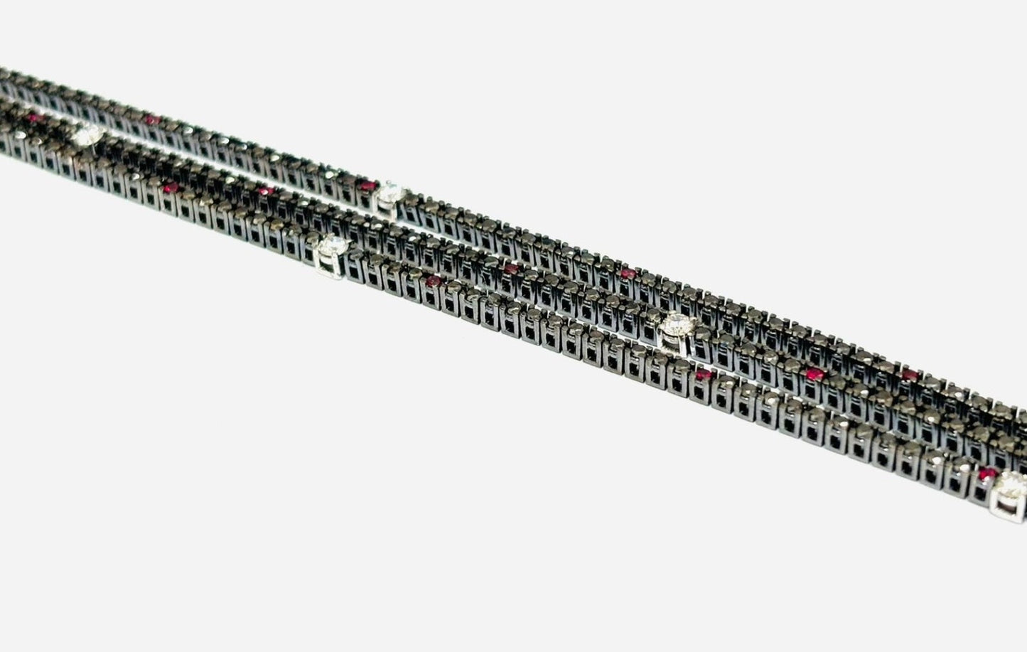 Bracciale tennis in oro bianco e diamanti naturali 9.60ct