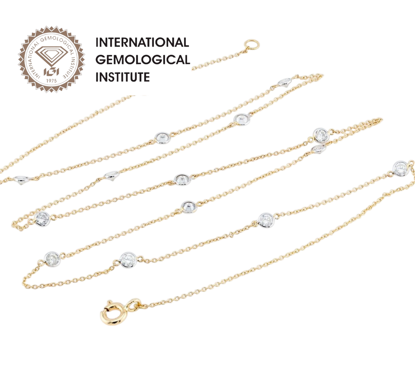 Collana in oro giallo 18k e diamanti naturali 2.80ct