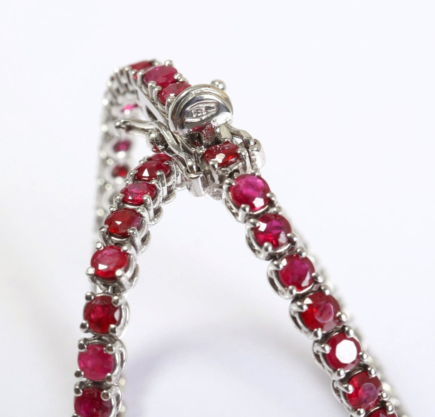 Bracciale - 18 carati Oro bianco - 4.30ct. tw. Rubino - Diamante