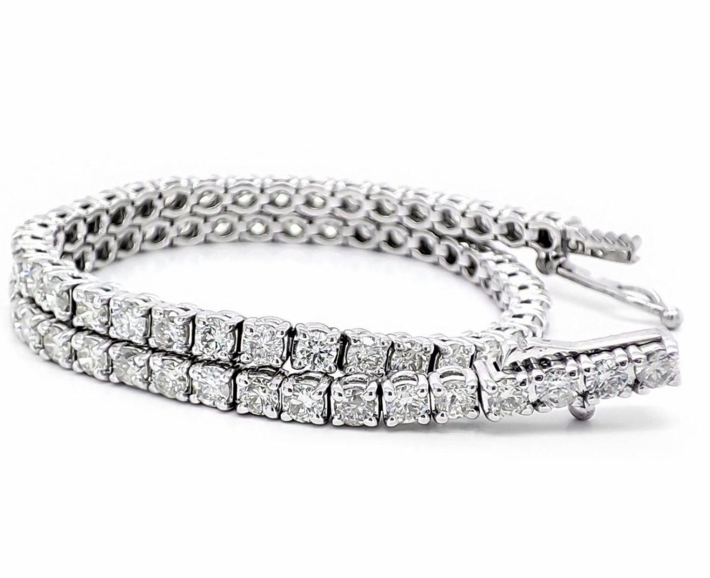 bracciale tennis in oro bianco 18k e diamanti naturali 5,40ct