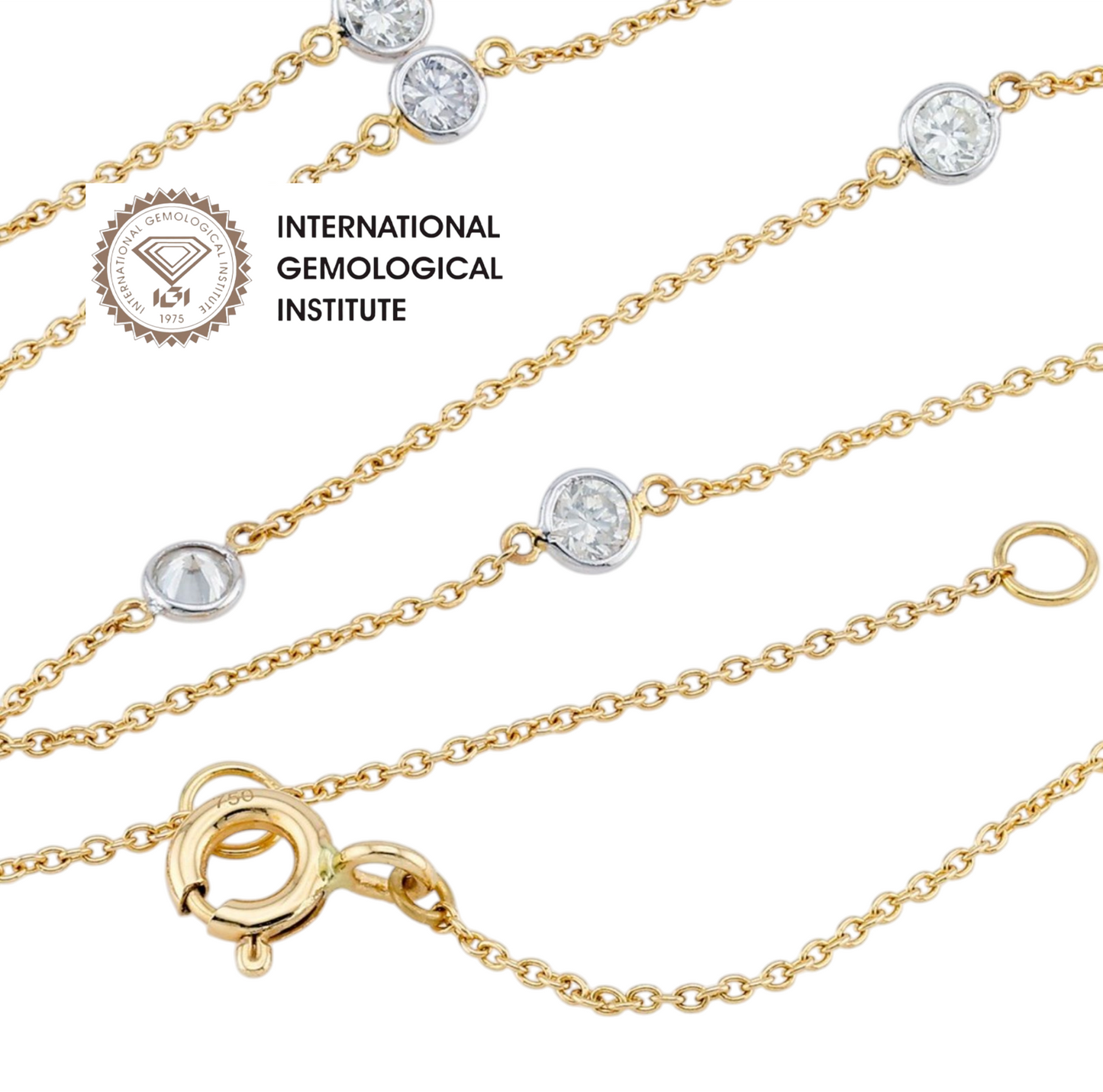 Collana in oro giallo 18k e diamanti naturali 1.40 ct