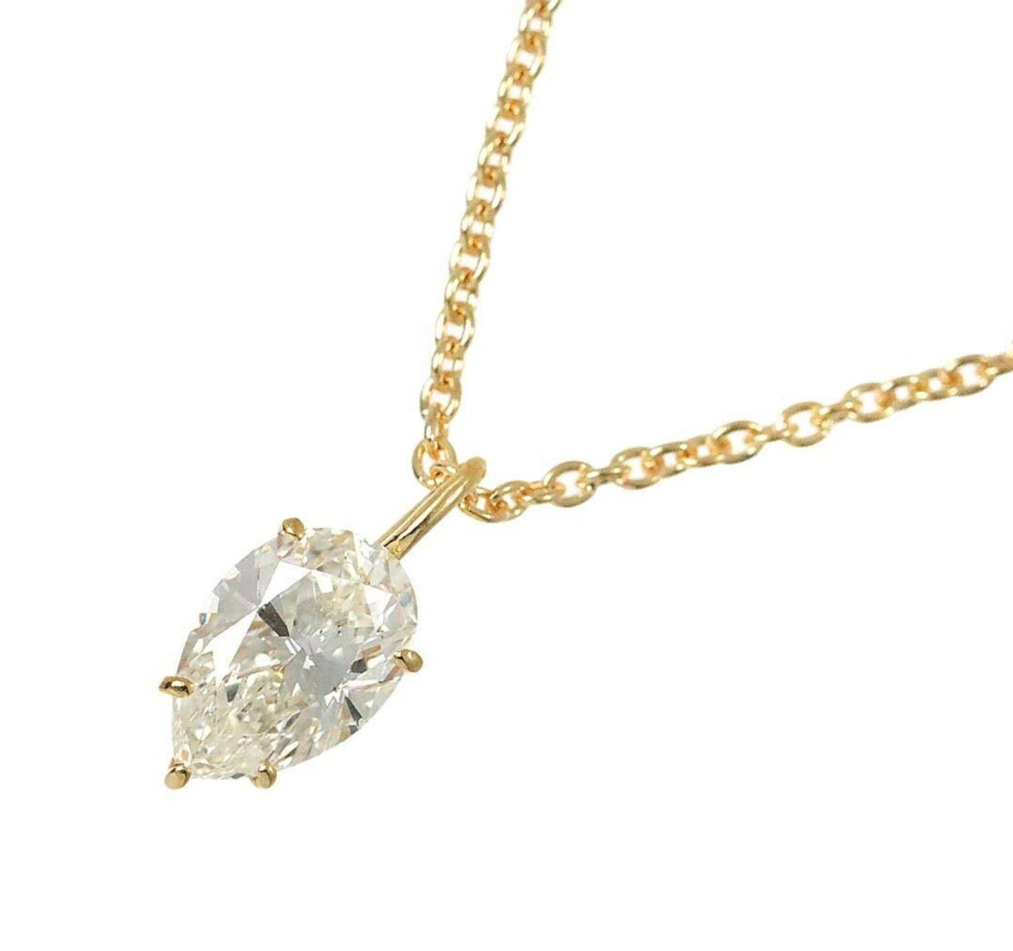 Collana in oro 18k e diamante naturale pera certificato IGI 0.50ct D IF