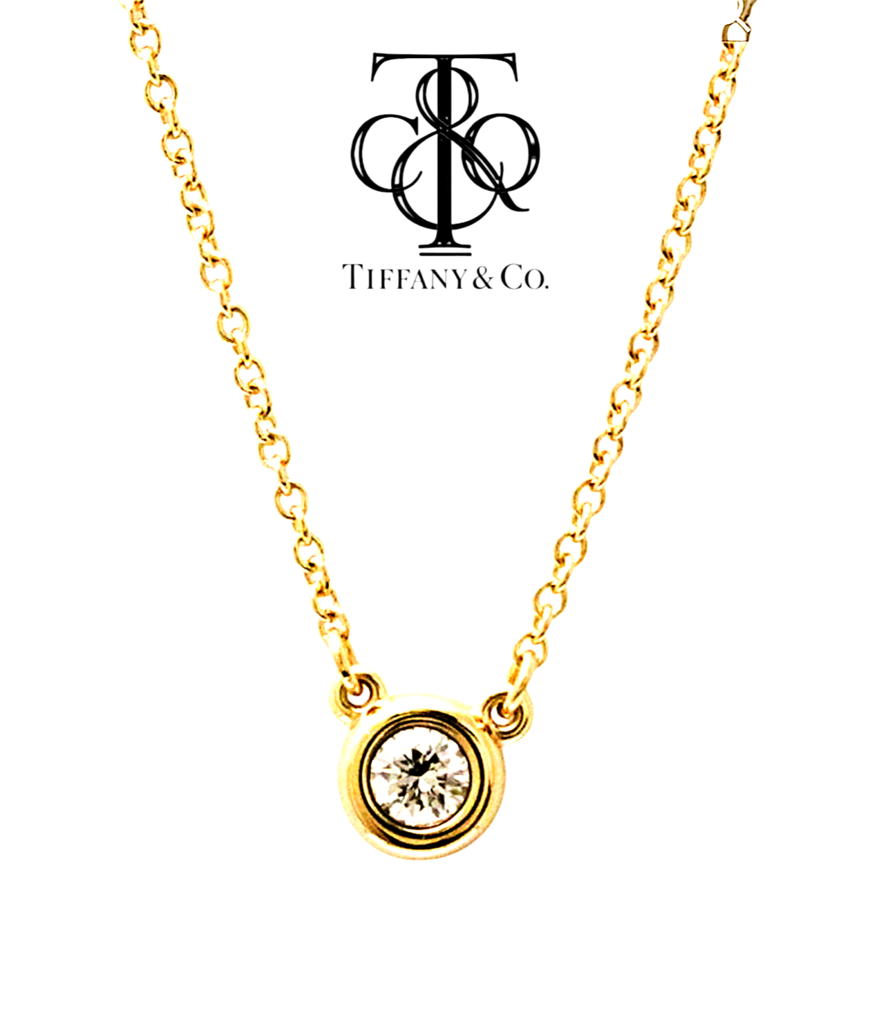 Collana tiffany & co in oro e diamanti naturali 0.50ct