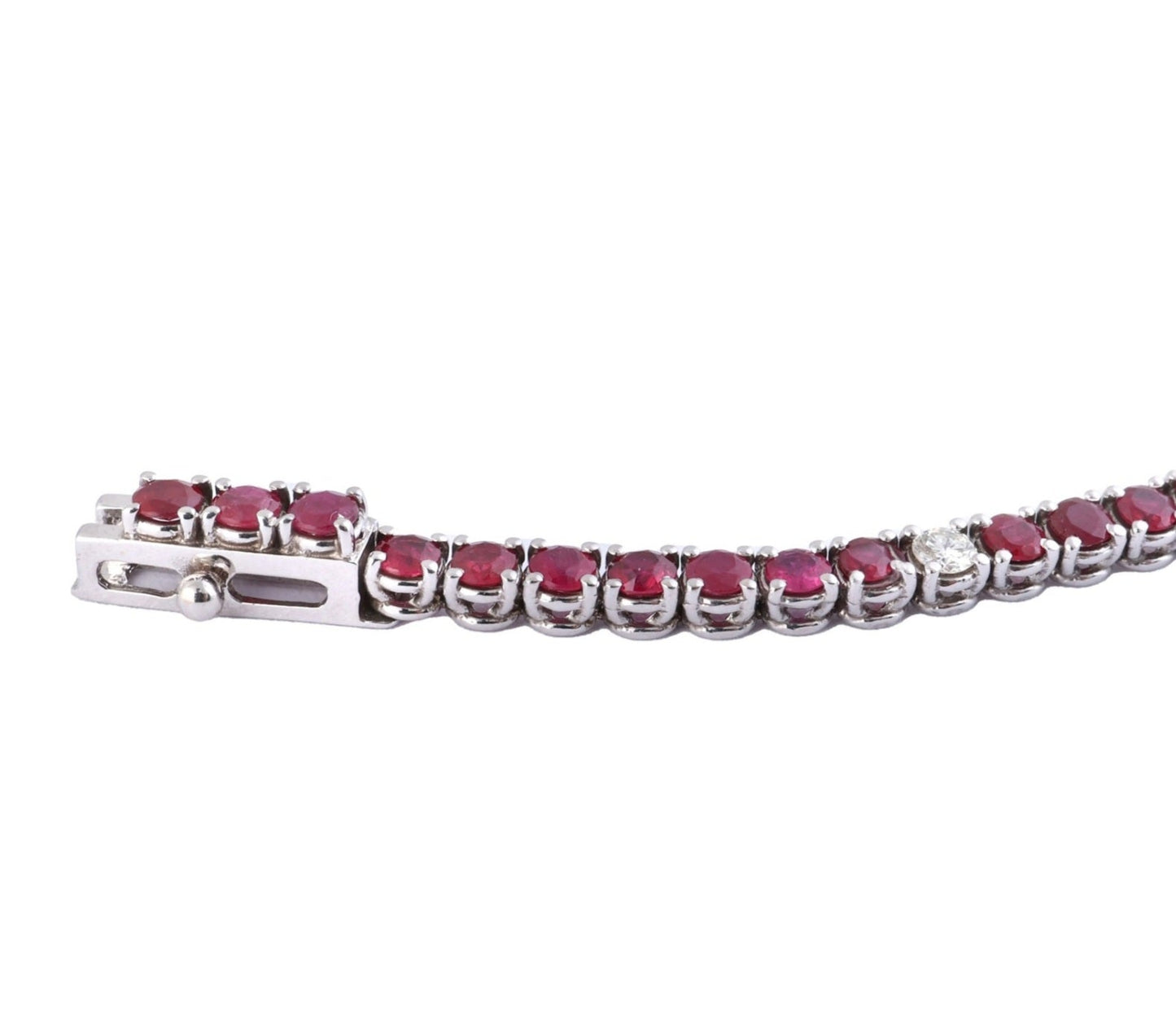 Bracciale - 18 carati Oro bianco - 4.30ct. tw. Rubino - Diamante