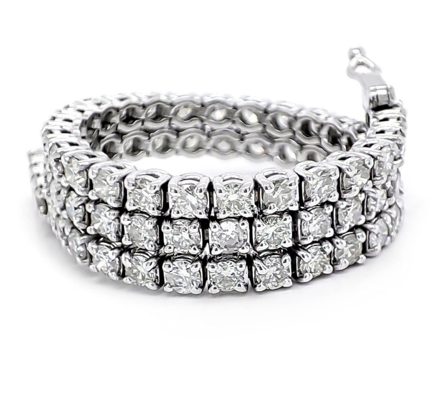 bracciale tennis in oro bianco 18k e diamanti naturali 5,40ct