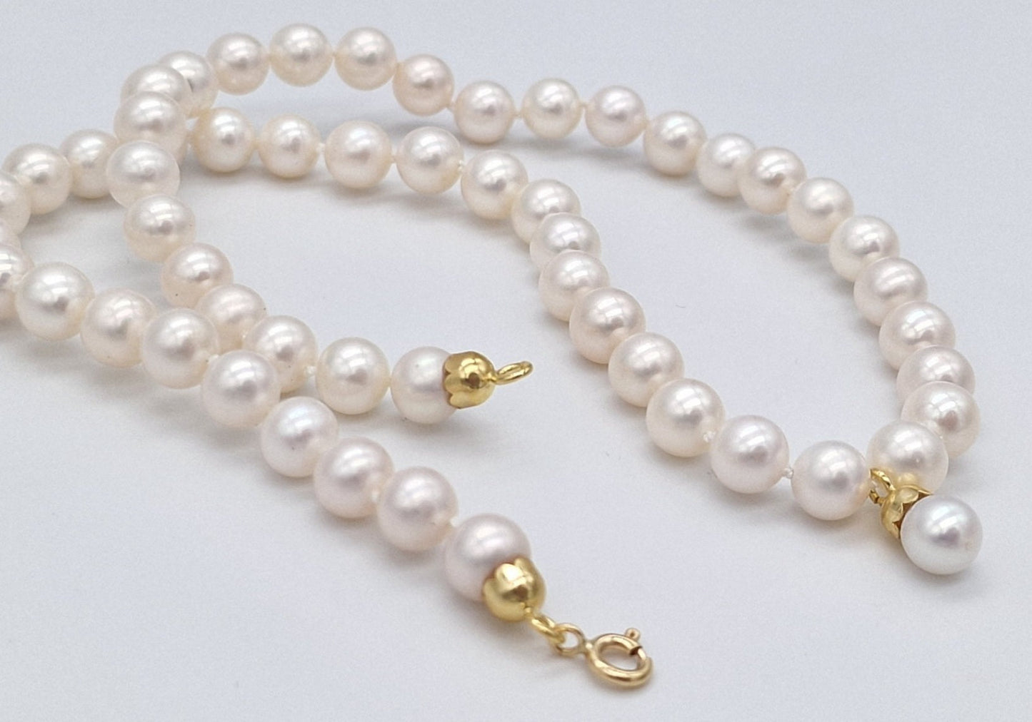 Collana in oro giallo 18k e perle naturale akoya