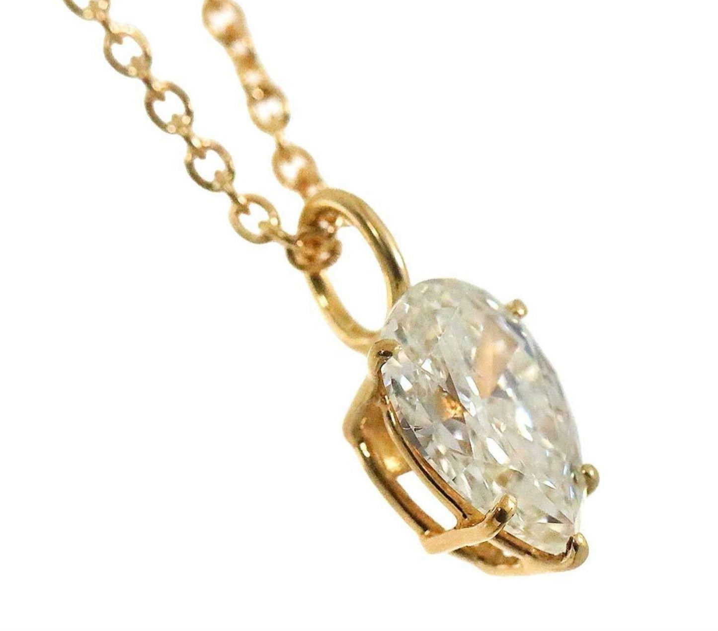 Collana in oro 18k e diamante naturale pera certificato IGI 0.50ct D IF