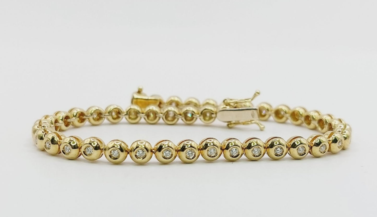 bracciale tennis a cipollina in oro bianco 18k e diamanti naturali 3,80ct