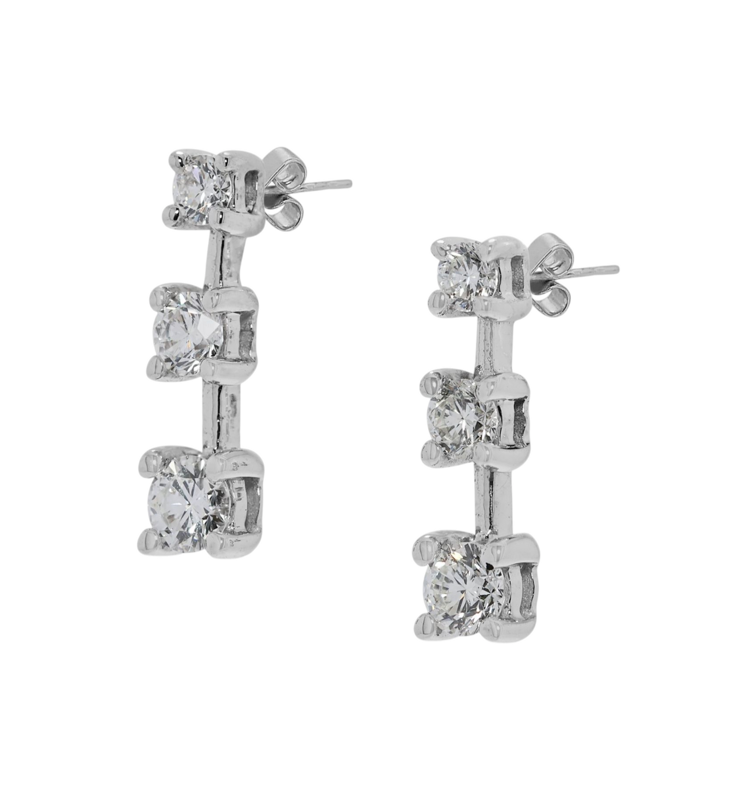 Orecchini punto luce trilogy in oro bianco e diamanti naturali 0.30ct