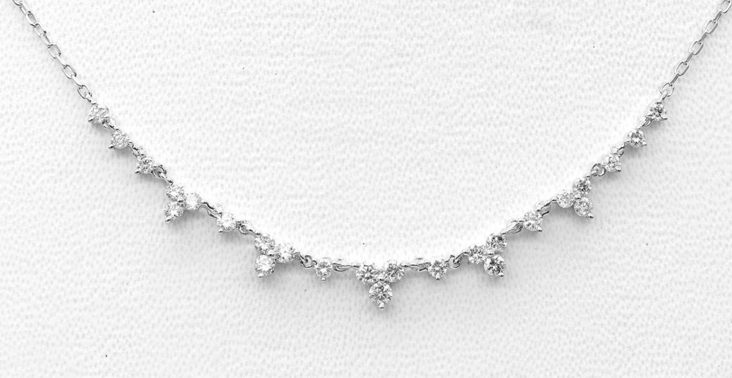 Collana con ciondolo in oro bianco 18k e diamanti naturali 1.25ct