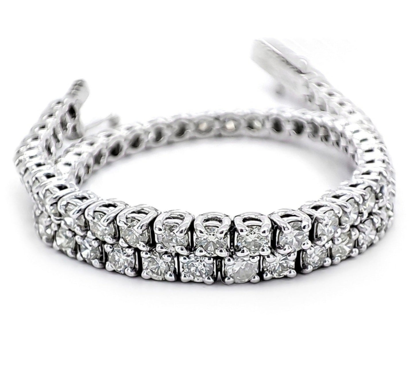 bracciale tennis in oro bianco 18k e diamanti naturali 5,40ct