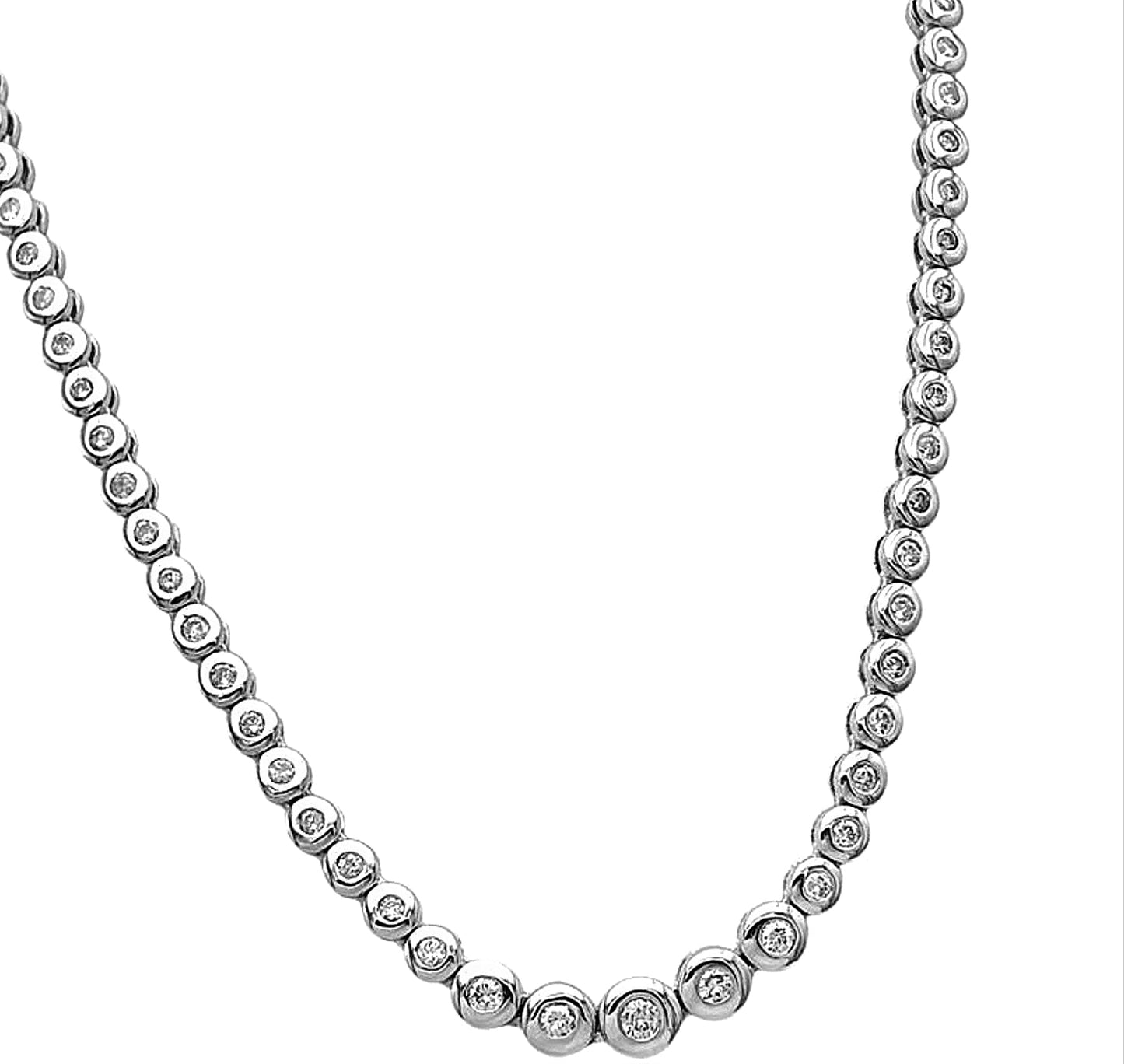 Collana collier tennis a cipollina in oro e diamanti naturali 6.40ct