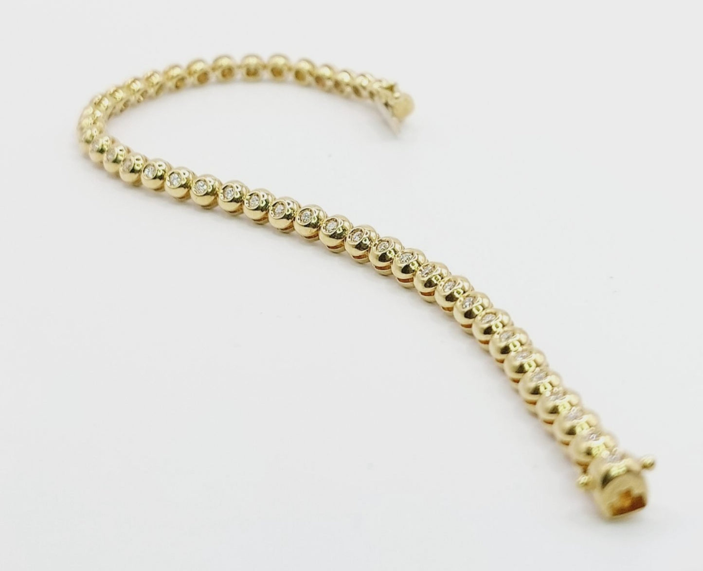 bracciale tennis a cipollina in oro bianco 18k e diamanti naturali 3,80ct