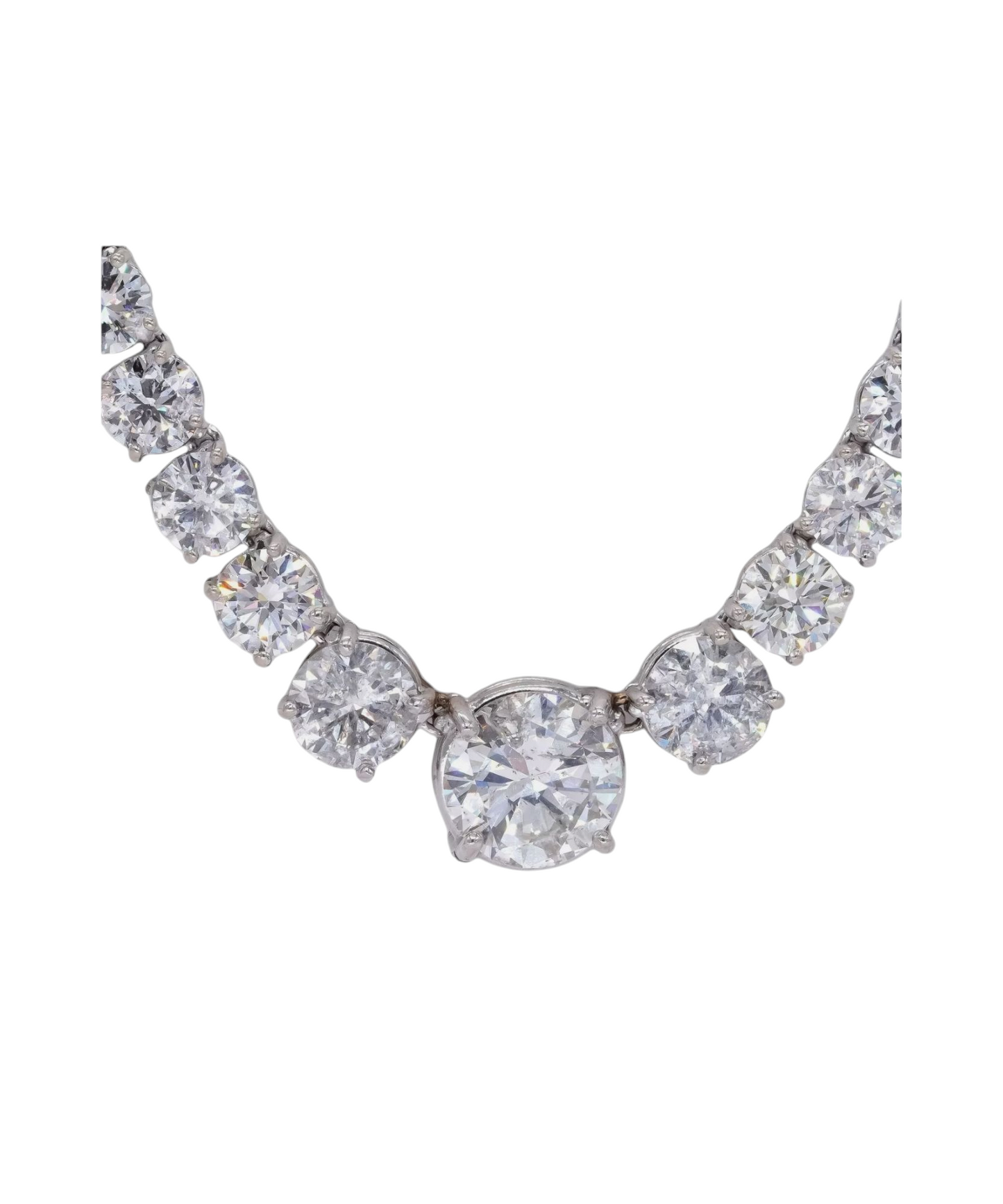 Collana tennis in oro bianco e diamanti naturali 57 ct