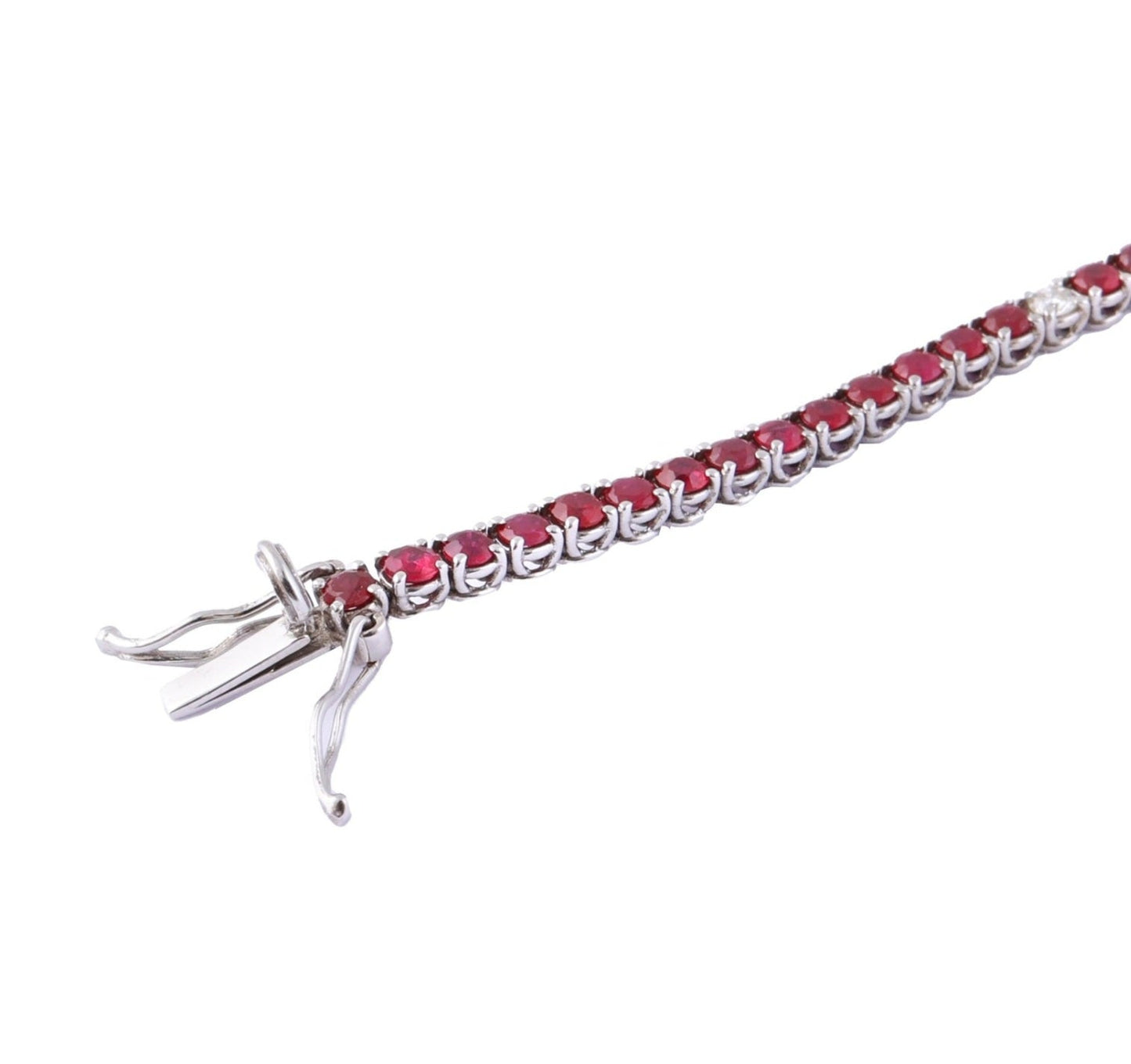Bracciale - 18 carati Oro bianco - 4.30ct. tw. Rubino - Diamante