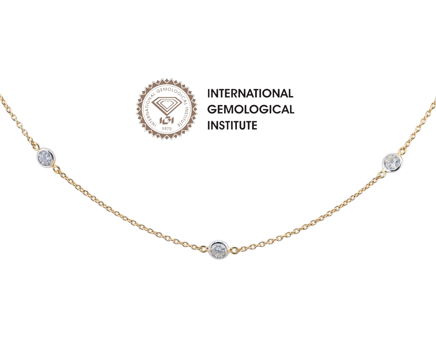Collana in oro giallo 18k e diamanti naturali 1.40 ct