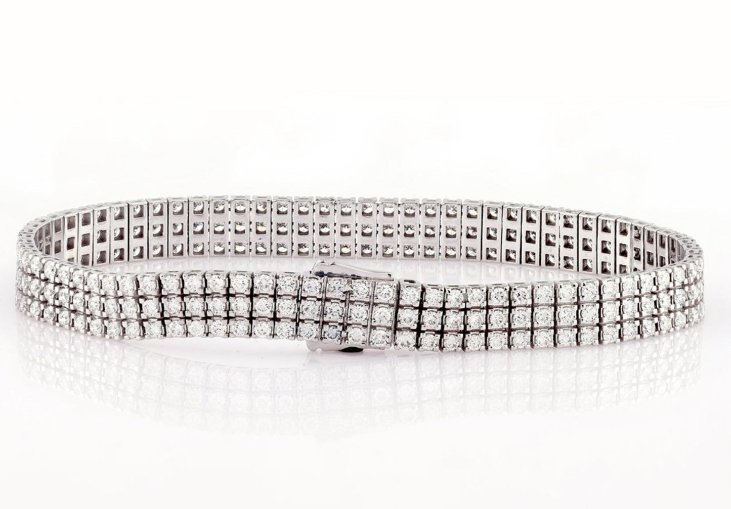 Bracciale tennis oro bianco e diamanti naturali 15ct