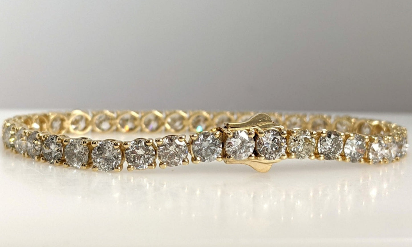 bracciale tennis in oro giallo 18k e diamanti naturali 2,70ct