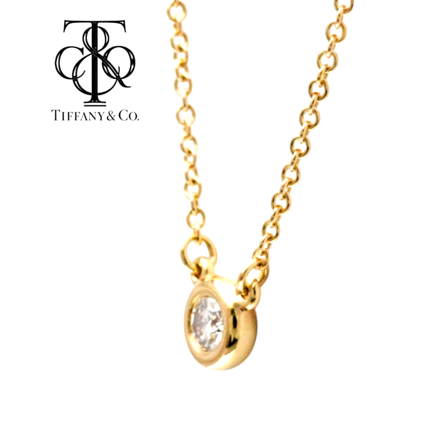 Collana tiffany & co in oro e diamanti naturali 0.35ct