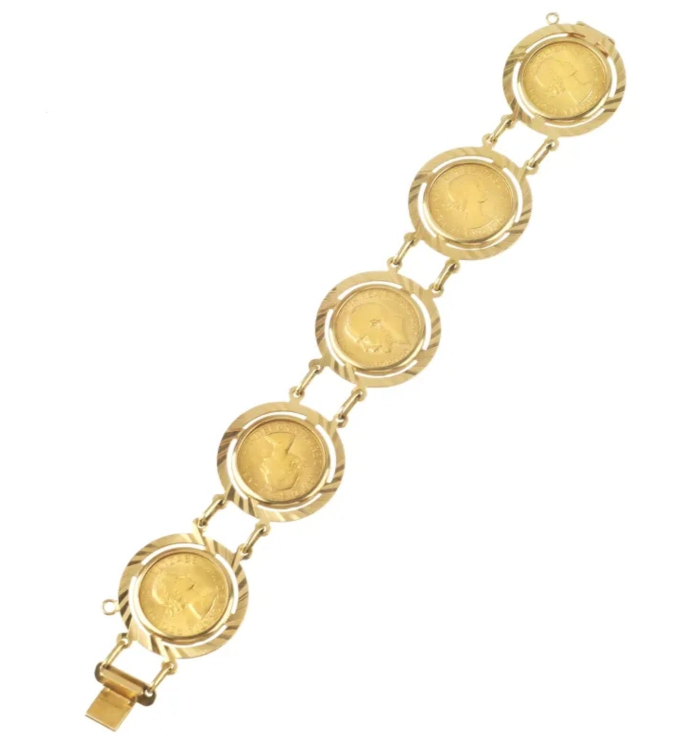 Bracciale in oro 22k con 5 sterline oro
