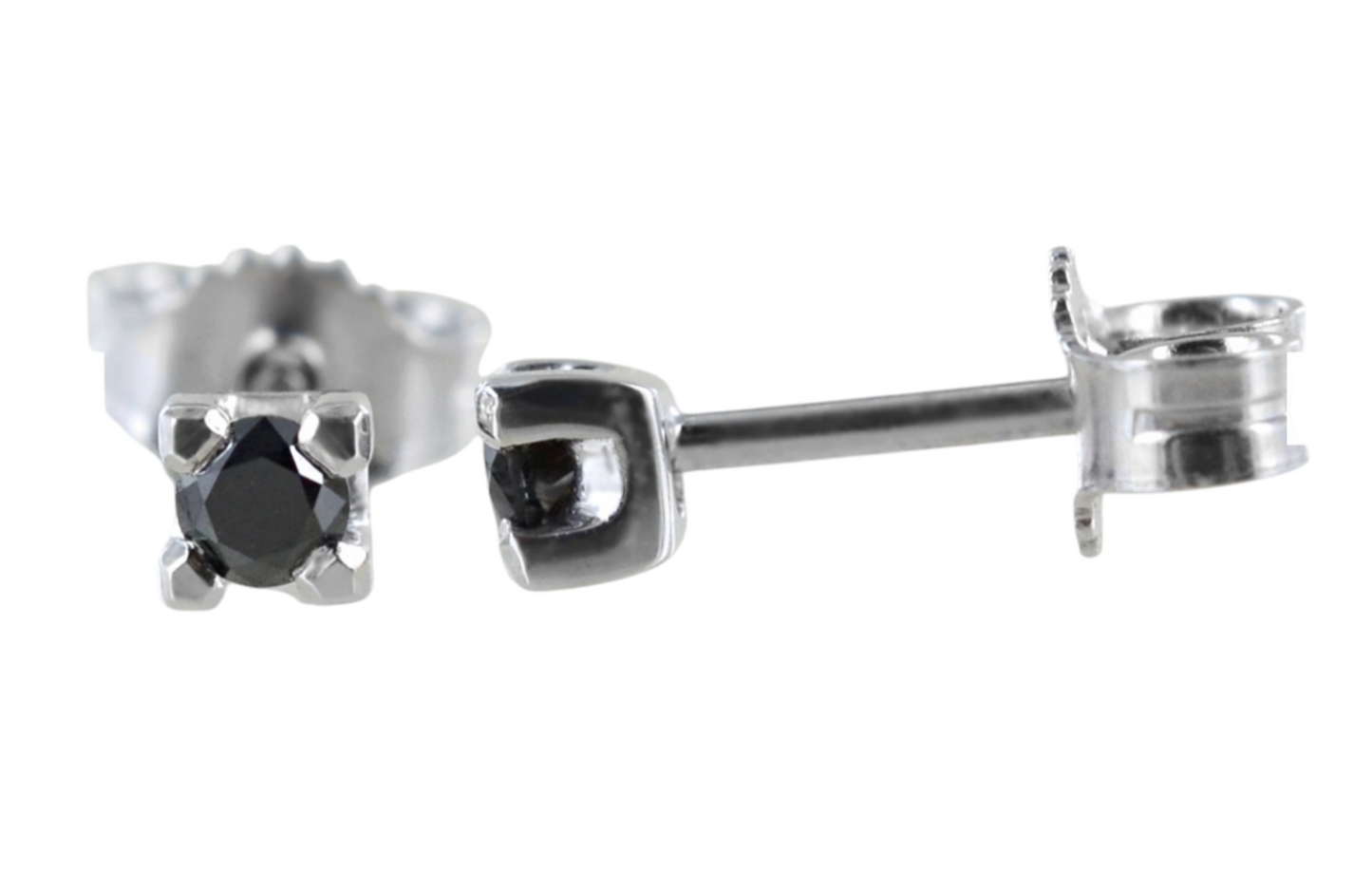 Orecchini punto luce con diamanti naturali neri 0.20 ct