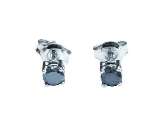 Orecchini punto luce con diamanti naturali neri 1.00 ct